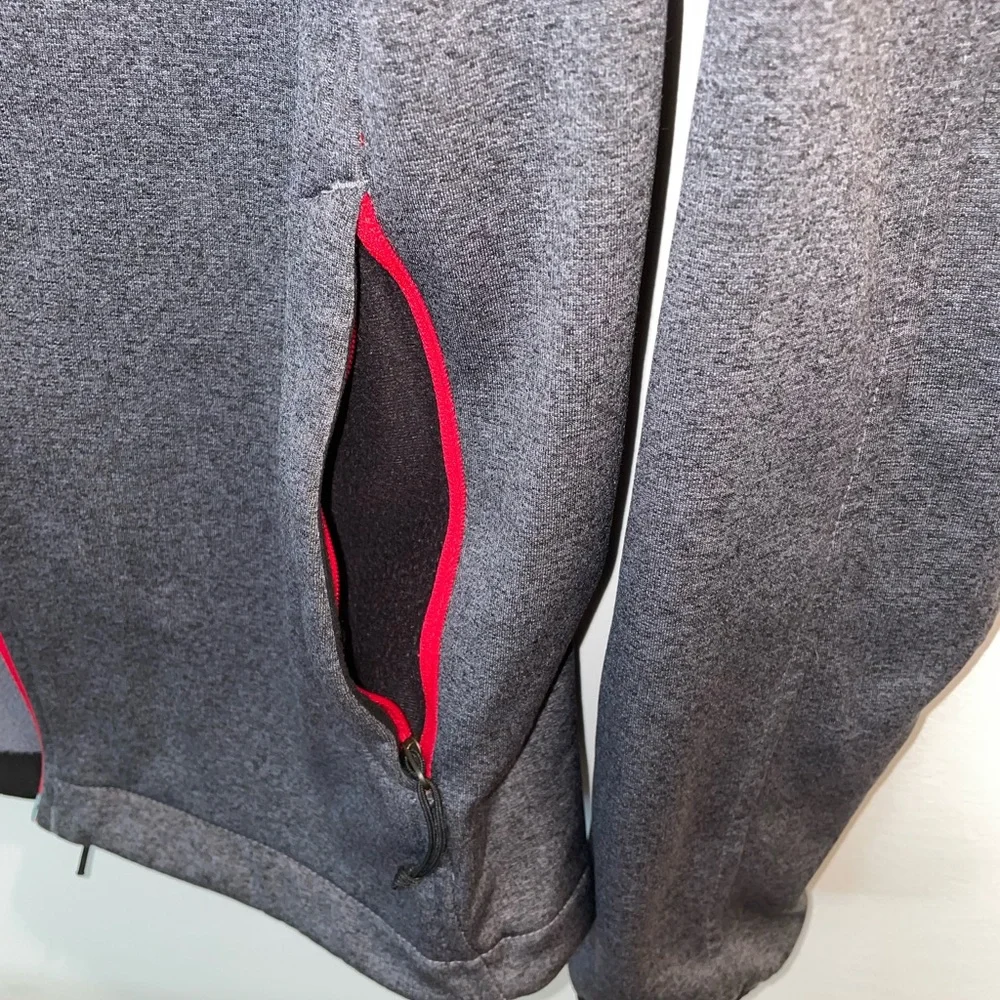 The North Face Men's Charcoal Jacket with Red Trim